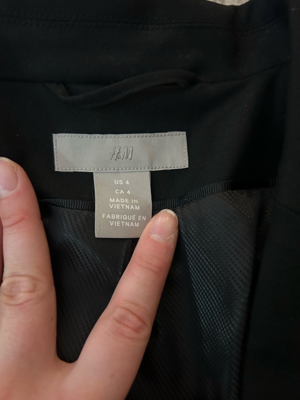 H&M Black Women's Tailored Blazer - Single-Button Suit Jacket - Picture 3 of 4